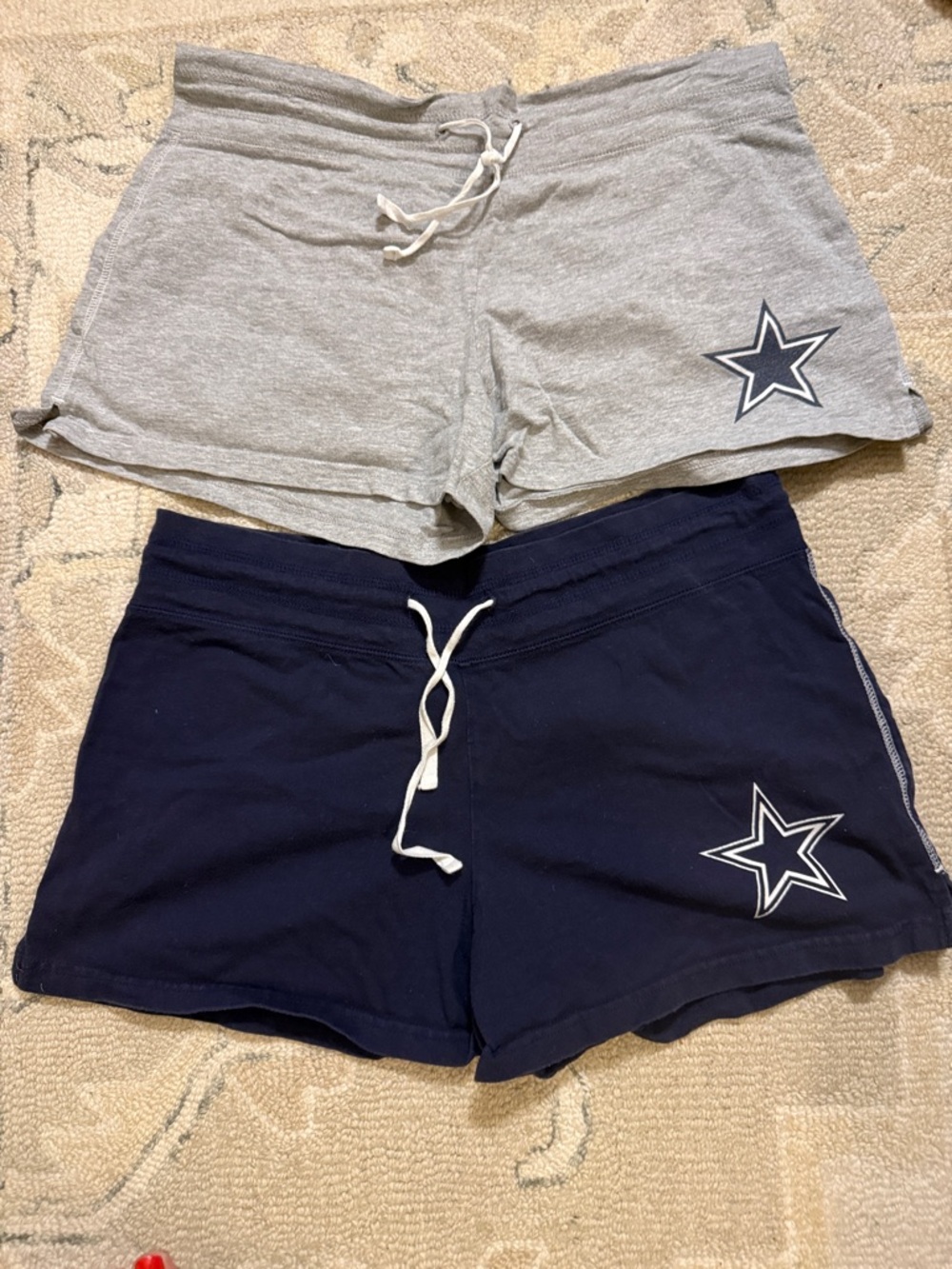 Reebok Gray & Navy Star-Accent Athletic Drawstring Shorts
